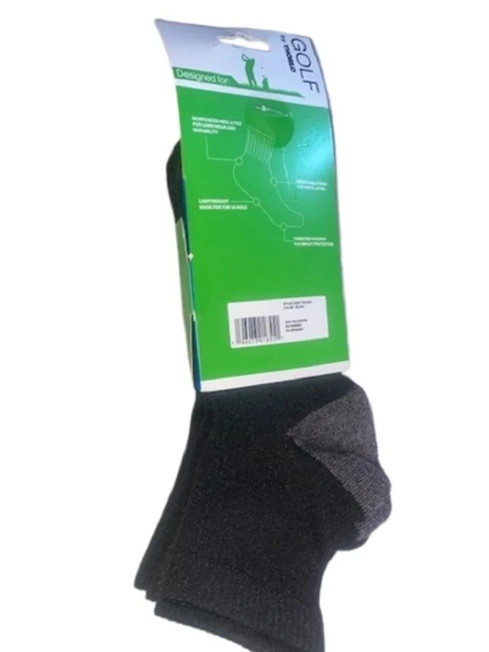 Golf by Thorlo 3 Pair Men's Black Ankle Golf Socks